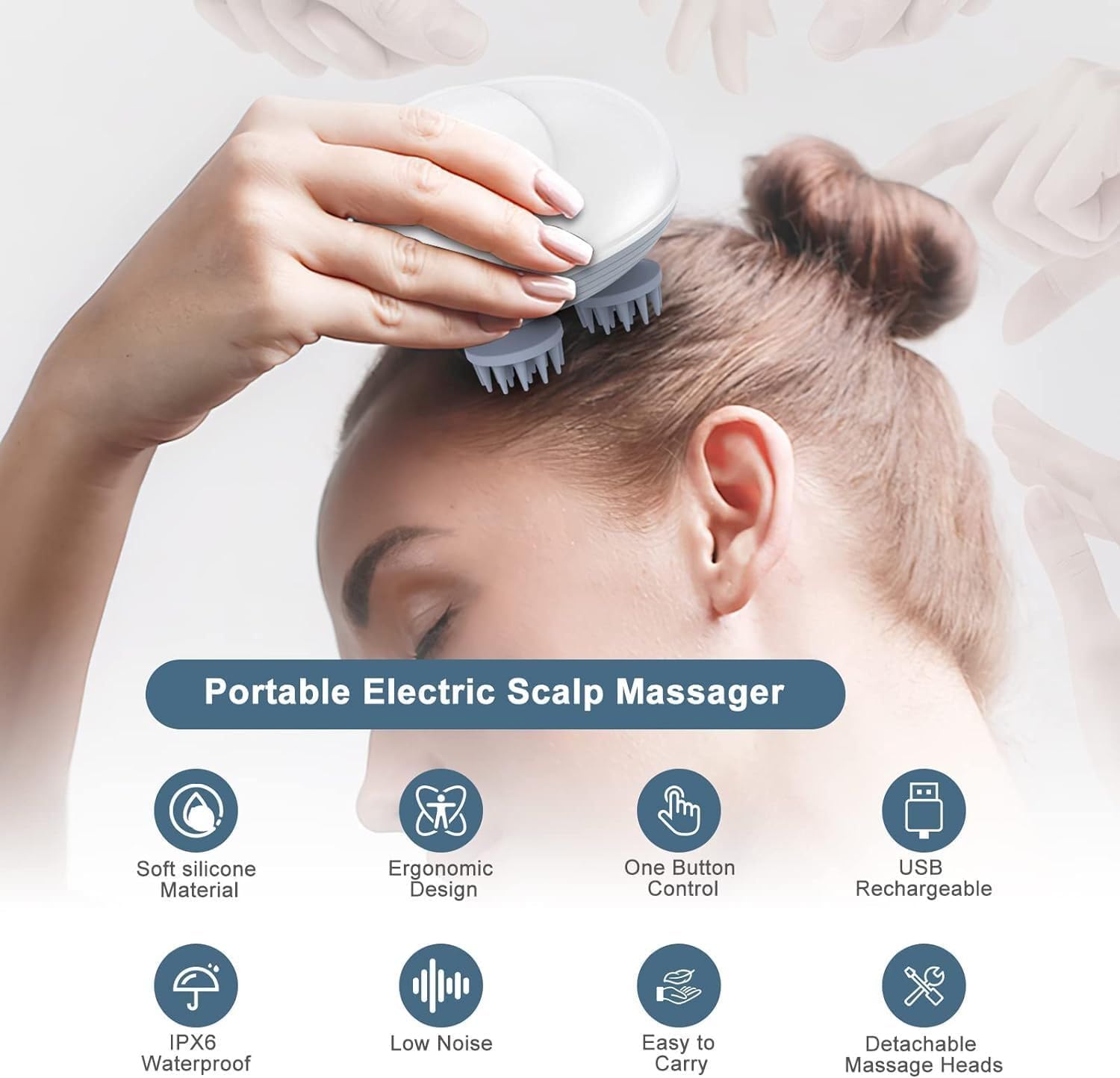 Electric head massager for scalp and body