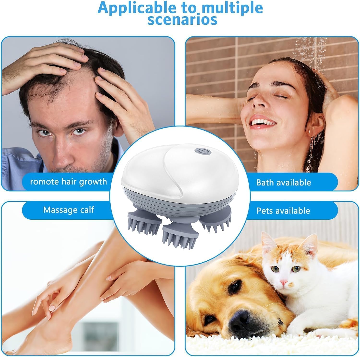 Electric head massager for scalp and body